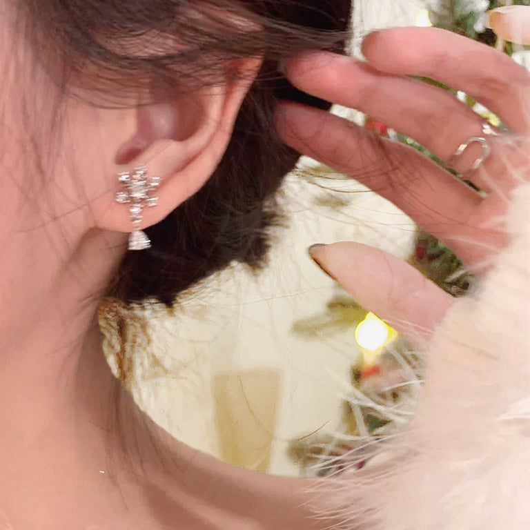 [Merry Christmas] Snowflake Zircon Earrings