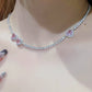 Pink Diamond Heart Necklace, y2kpink style Clavicle Chain