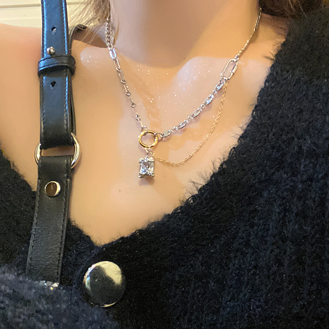 Square Zircon Necklace