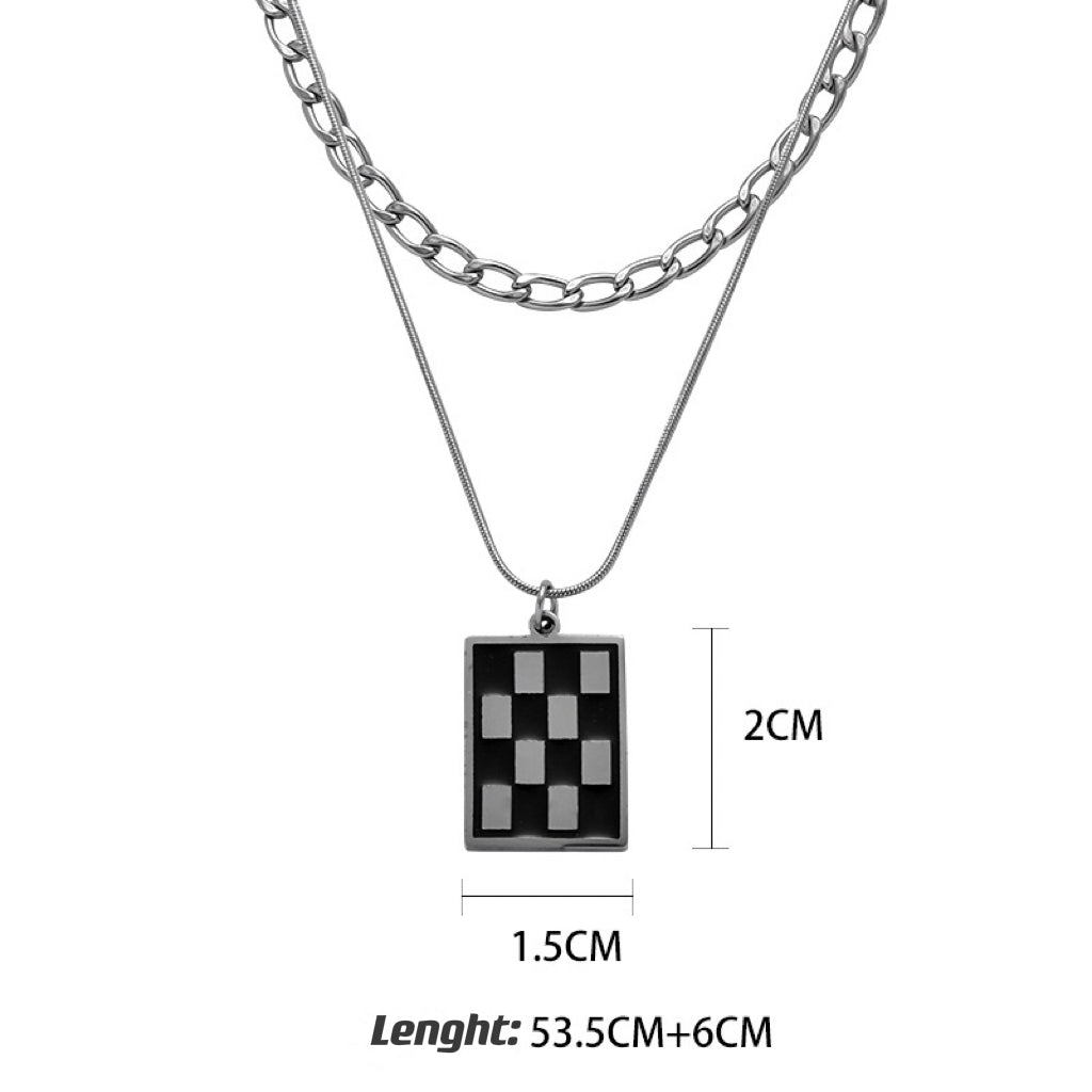 Drip Oil Checkered Sweater Chain