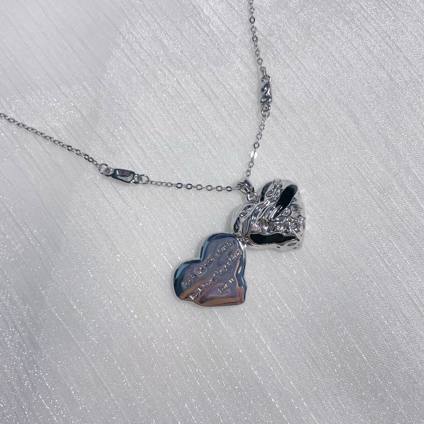 [Confession Heart] Pink Zircon Heart Necklace