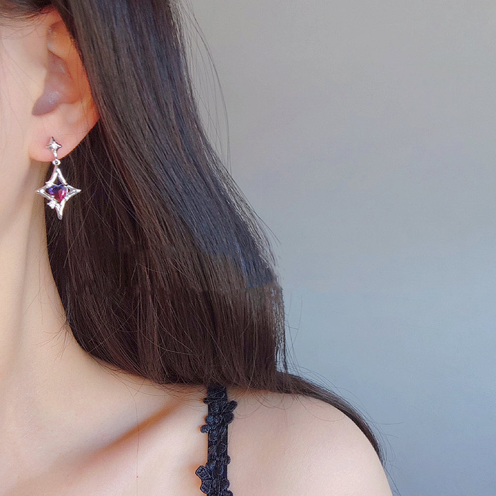 Purple Heart Earrings