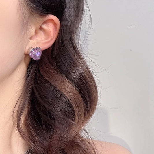 Purple Love Zircon Earrings