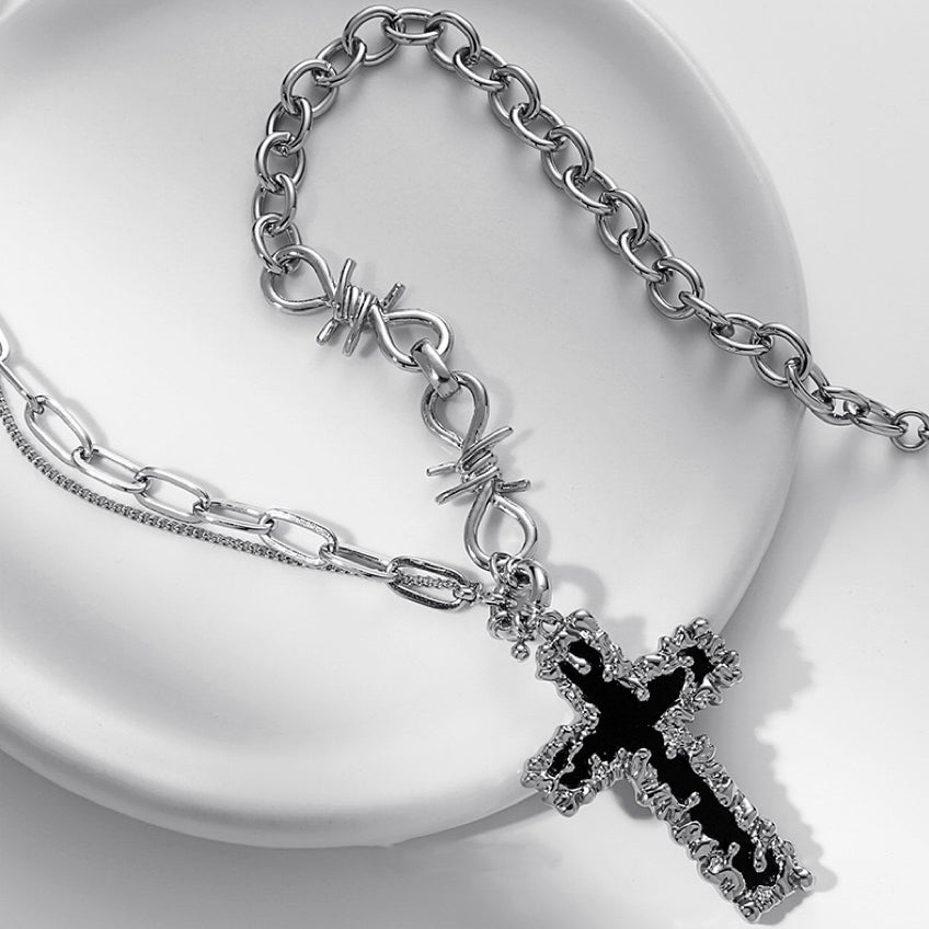 Cross Necklace, Thorns Clavicle Chain