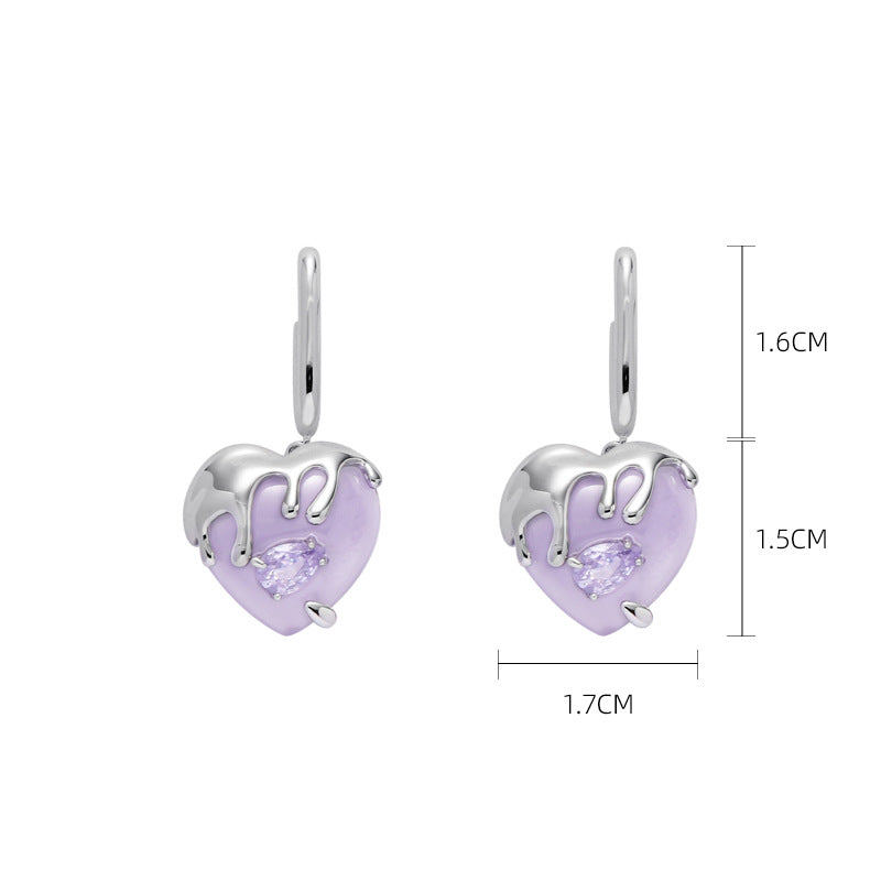 Purple Love Zircon Earrings