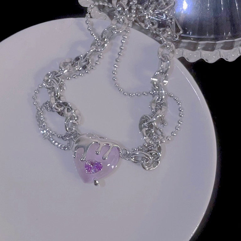 Purple Heart Zircon Tassel Necklace