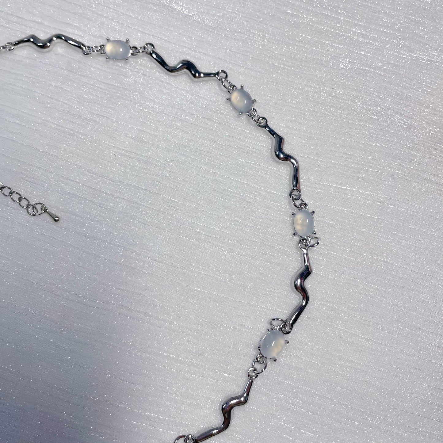 Moonstone Panel Necklace，Fashion Clavicle Chain