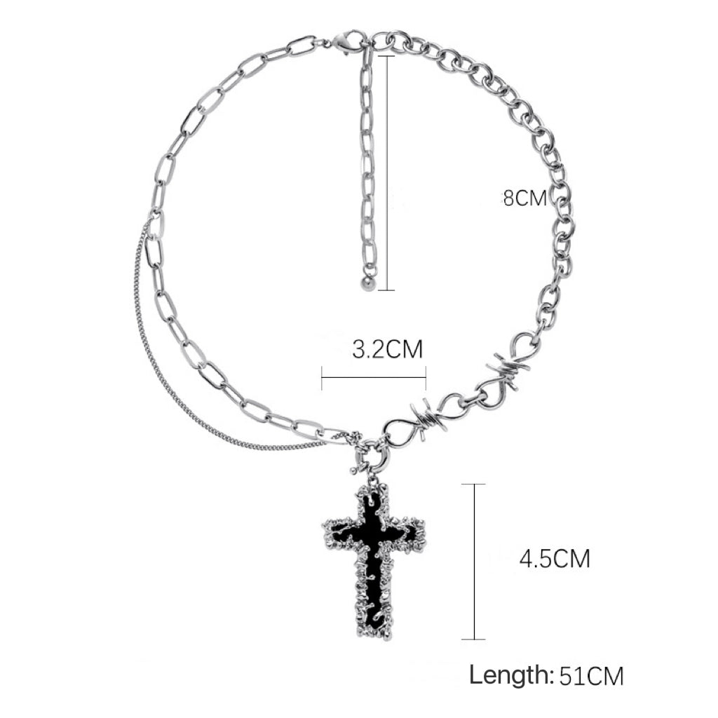 Cross Necklace, Thorns Clavicle Chain