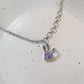 Purple Rabbit Ear Zircon Necklace