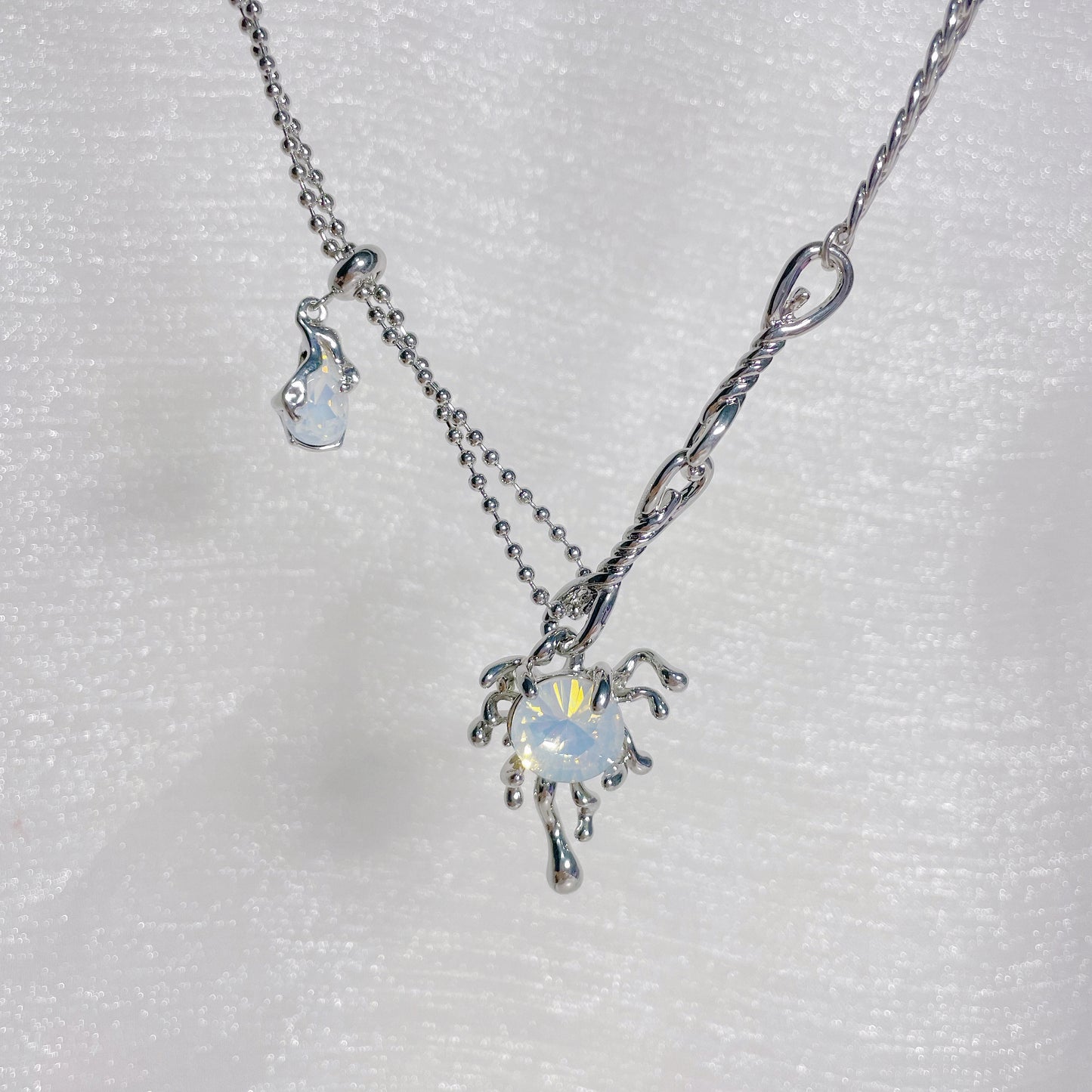 Opal Liquid Metal Necklace