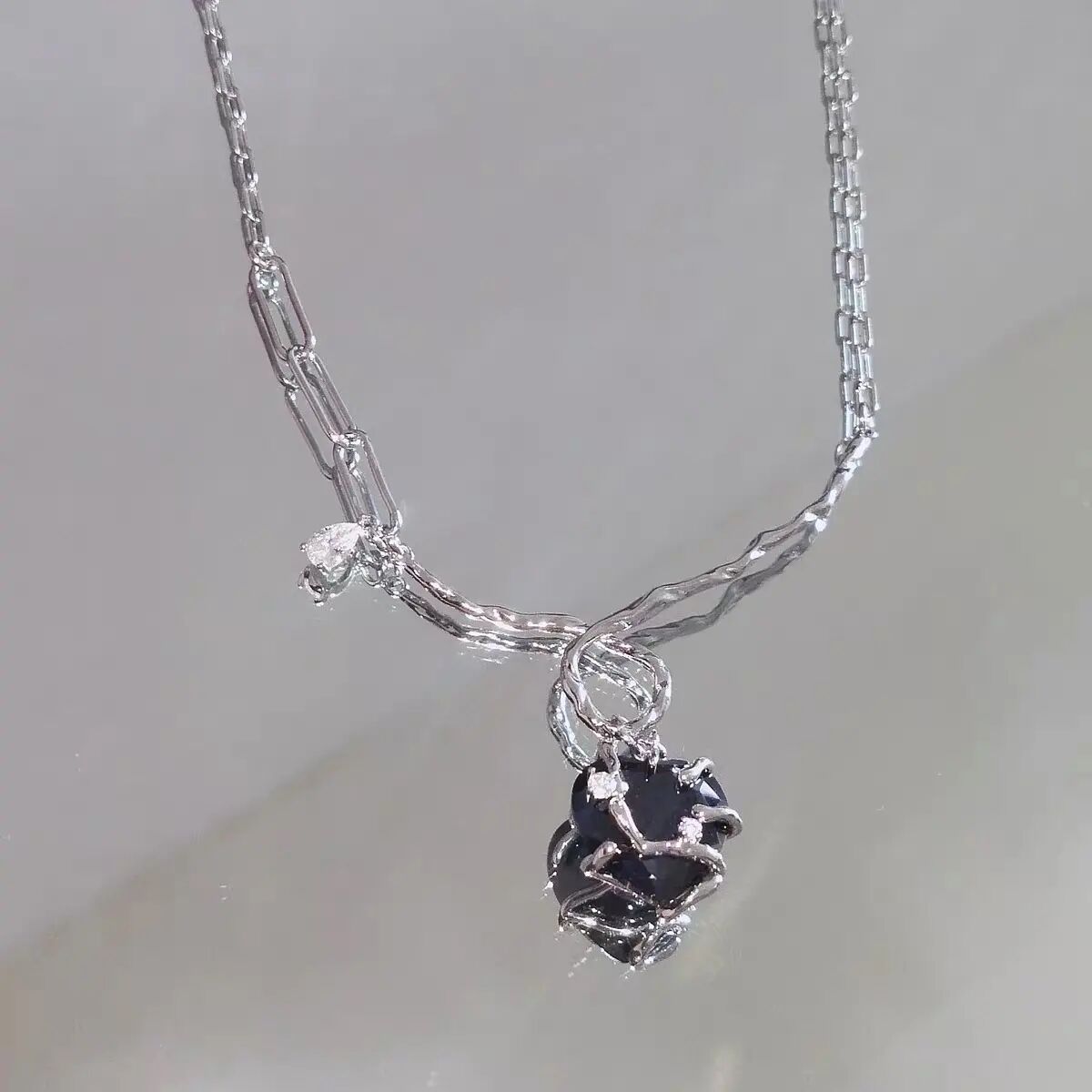 Black Heart Zircon Necklace