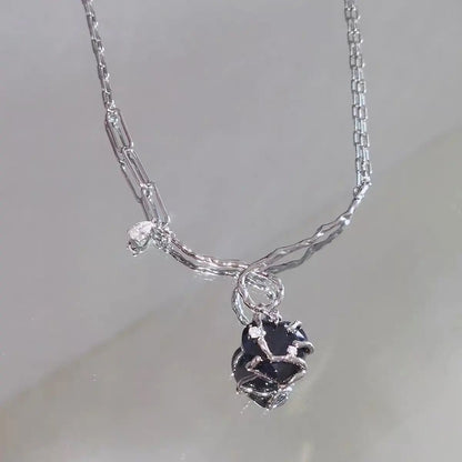 Black Heart Zircon Necklace