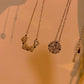 Heart Zircon Necklace, Four-leaf Clover Zircon Clavicle Chain