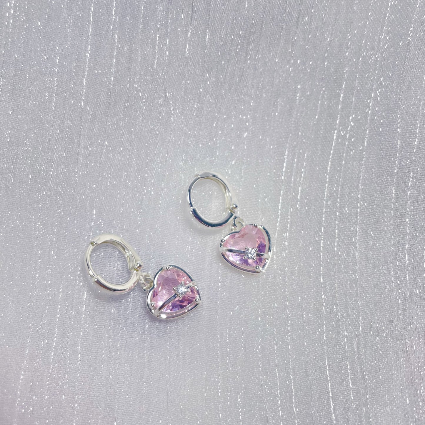 Pink Zircon Love Earrings