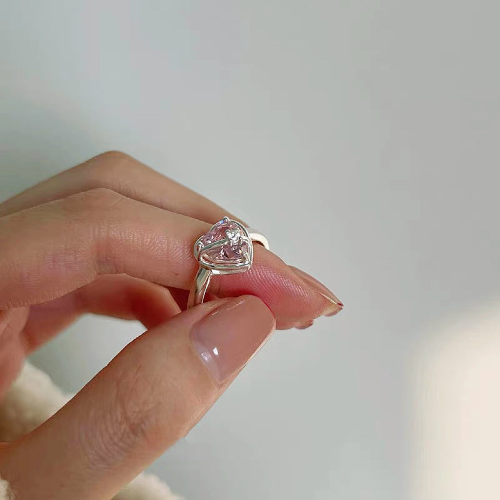 Pink Zircon Love Ring