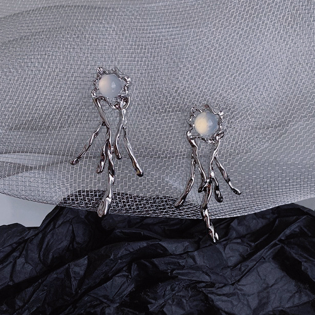 Moonstone Metal Earrings