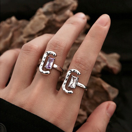 Colorful Diamond Open Ring