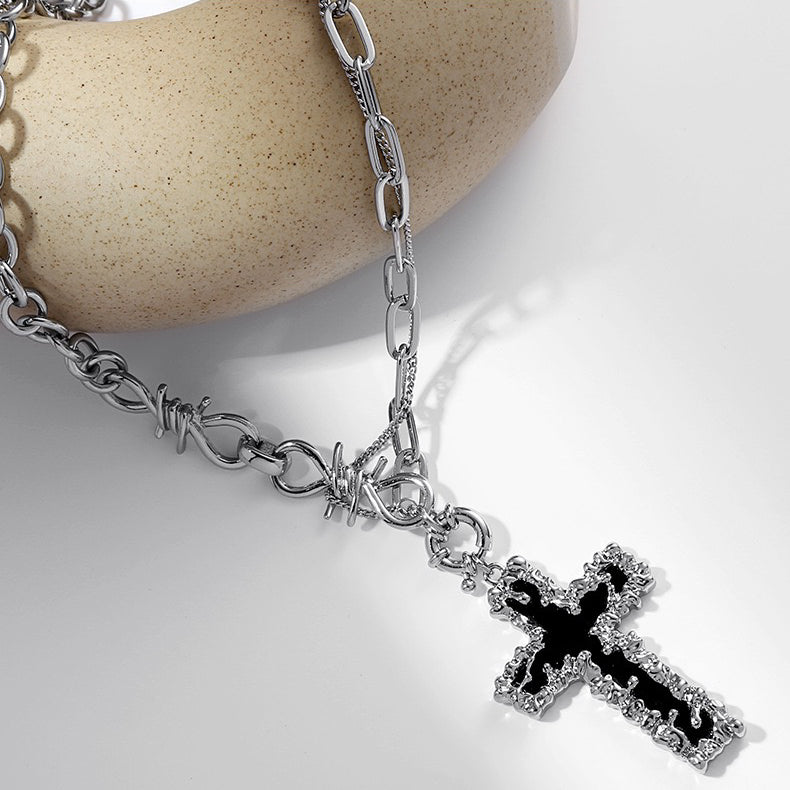 Cross Necklace, Thorns Clavicle Chain