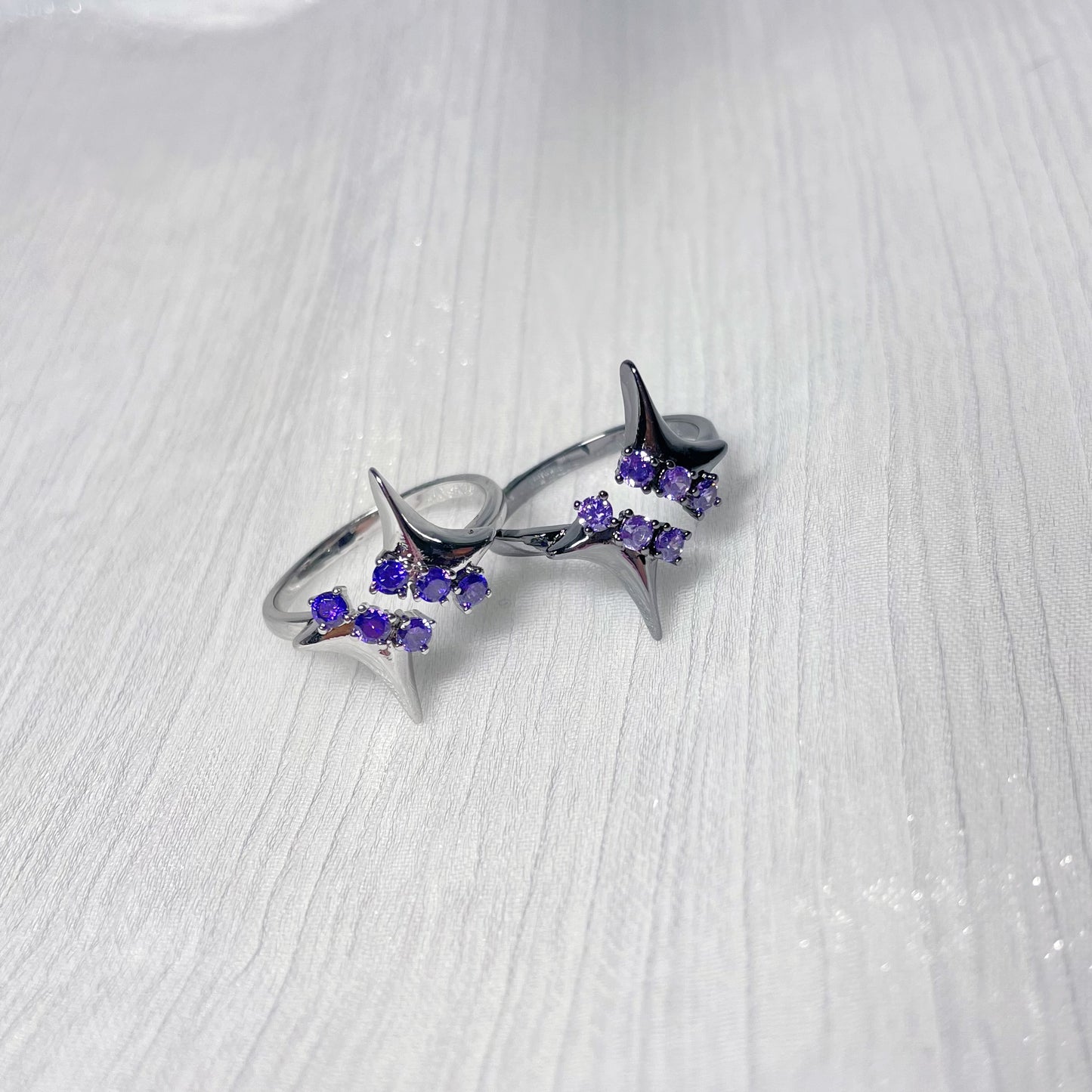 Purple Zircon Star Open Ring