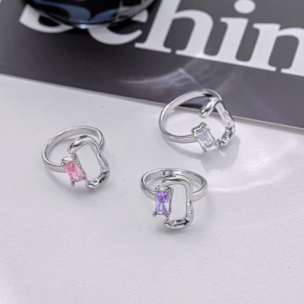 Colorful Diamond Open Ring