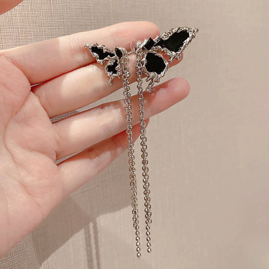 Butterfly Liquefaction Tassel Earrings