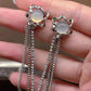 Irregular Tassel Moonstone Earrings