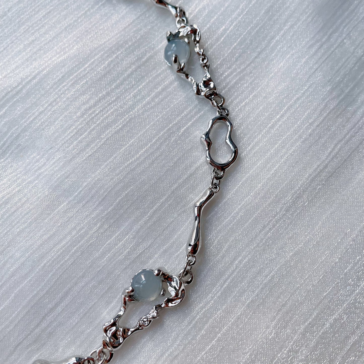 Moonstone Necklace, Y2K Clavicle Chain