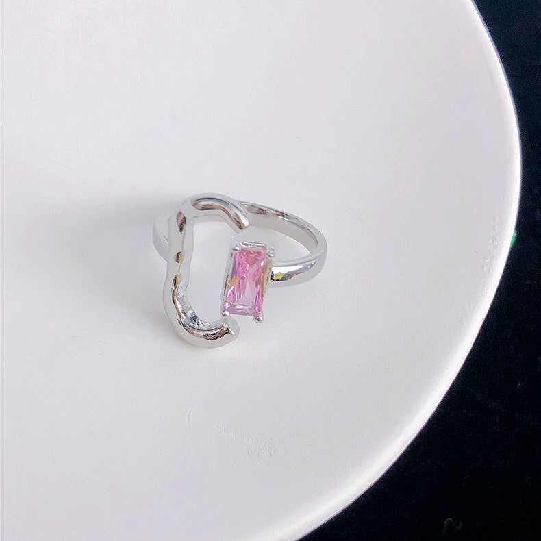 Colorful Diamond Open Ring