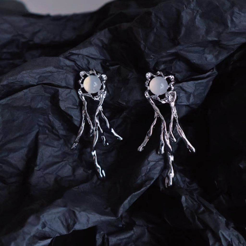 Moonstone Metal Earrings