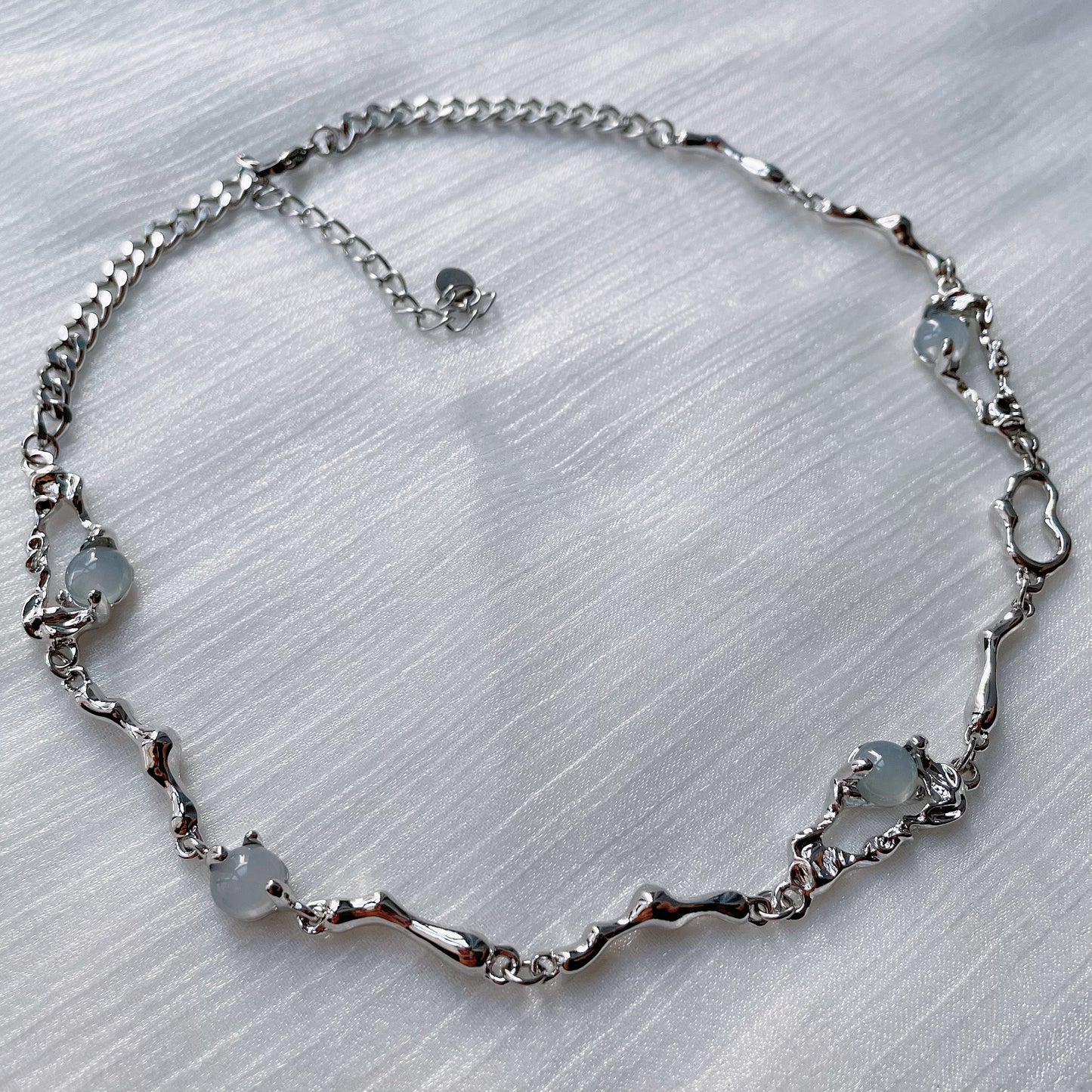 Moonstone Necklace, Y2K Clavicle Chain