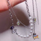 Colored Zircon & Pearl Splicing Zircon Necklace