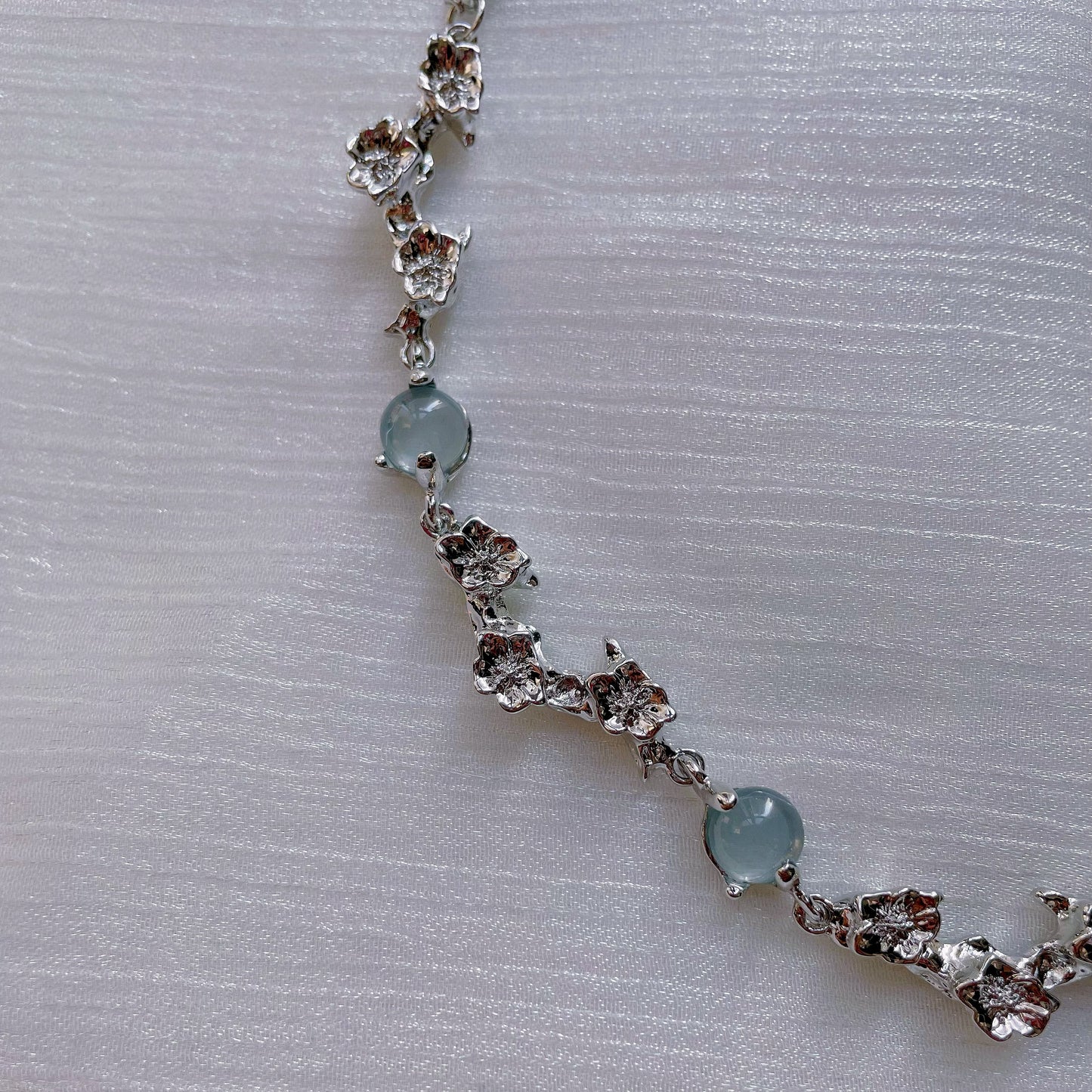 Flower Moonstone Necklace, Fashion Clavicle Chain