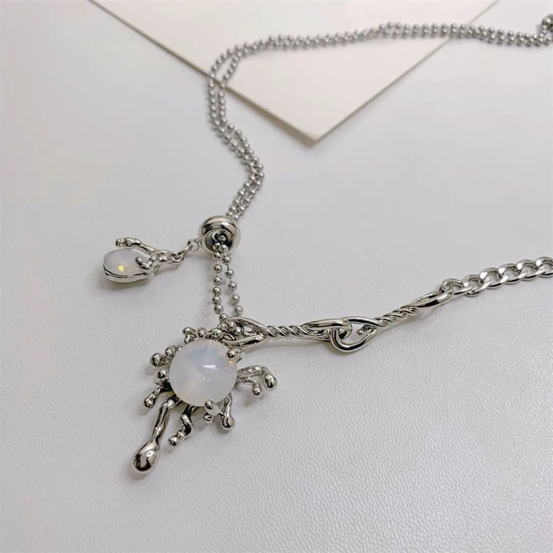 Opal Liquid Metal Necklace