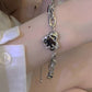 Heart Zircon Bracelet, Red and Black Couple Bracelet