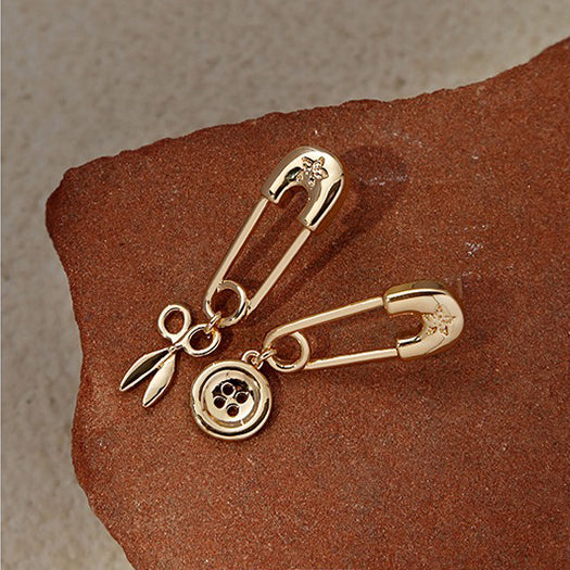 Asymmetric Pin Earrings