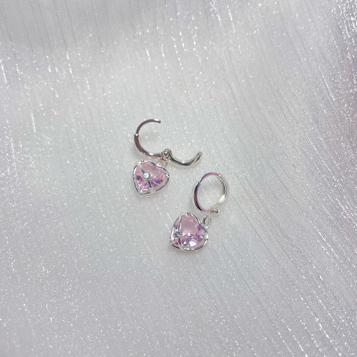 Pink Zircon Love Earrings