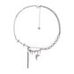 Four-pointed Star Pin Zircon Necklace , Pin+Pearl Splicing Clavicle Chain