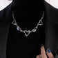 Hollow Heart Stitching Zircon Necklace
