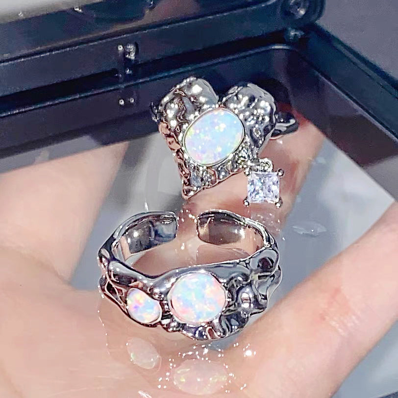 Opal Heart Ring Series