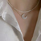 Moon Zircon Double Layer Necklace