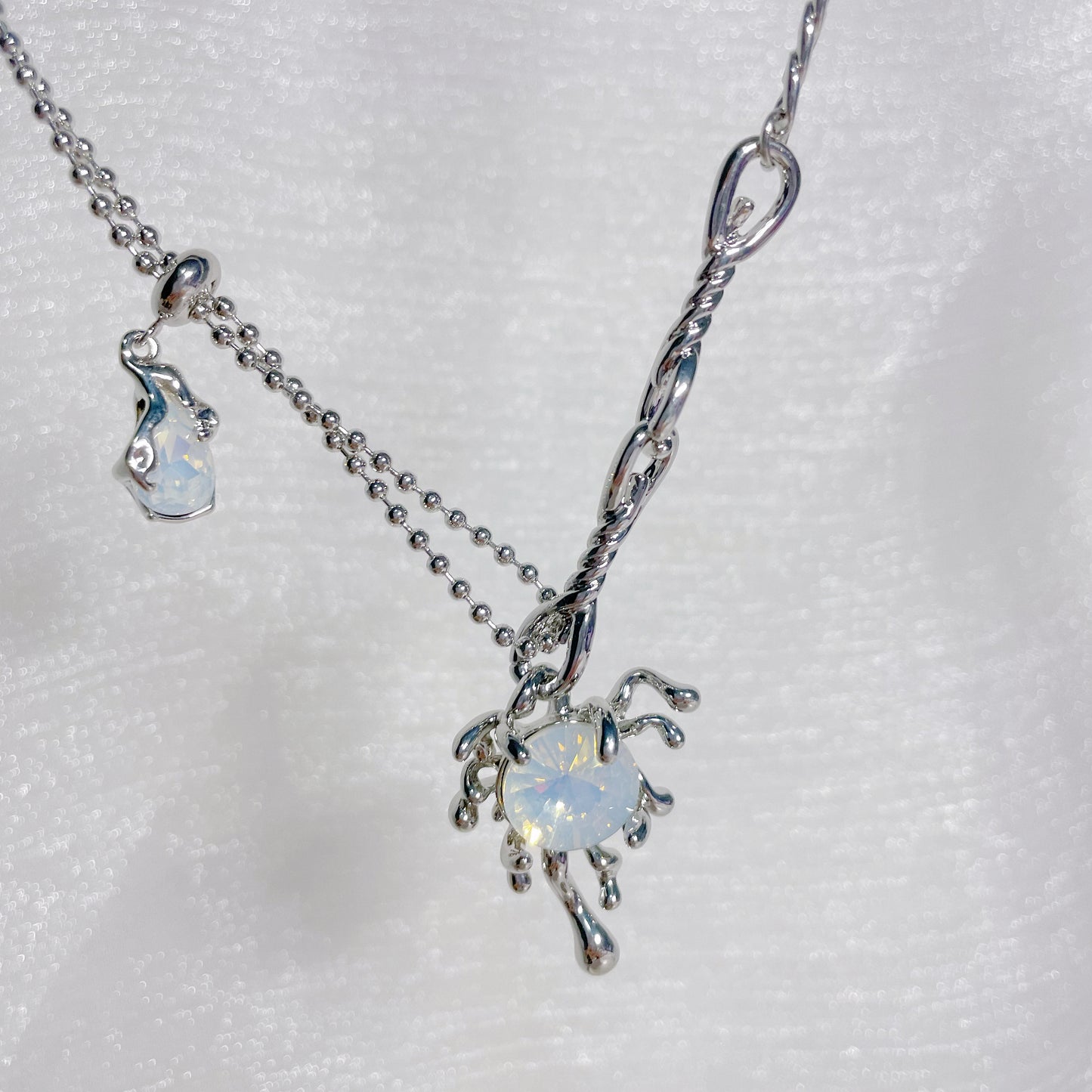 Opal Liquid Metal Necklace