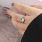 Irregular Textured Moonstone Open Ring
