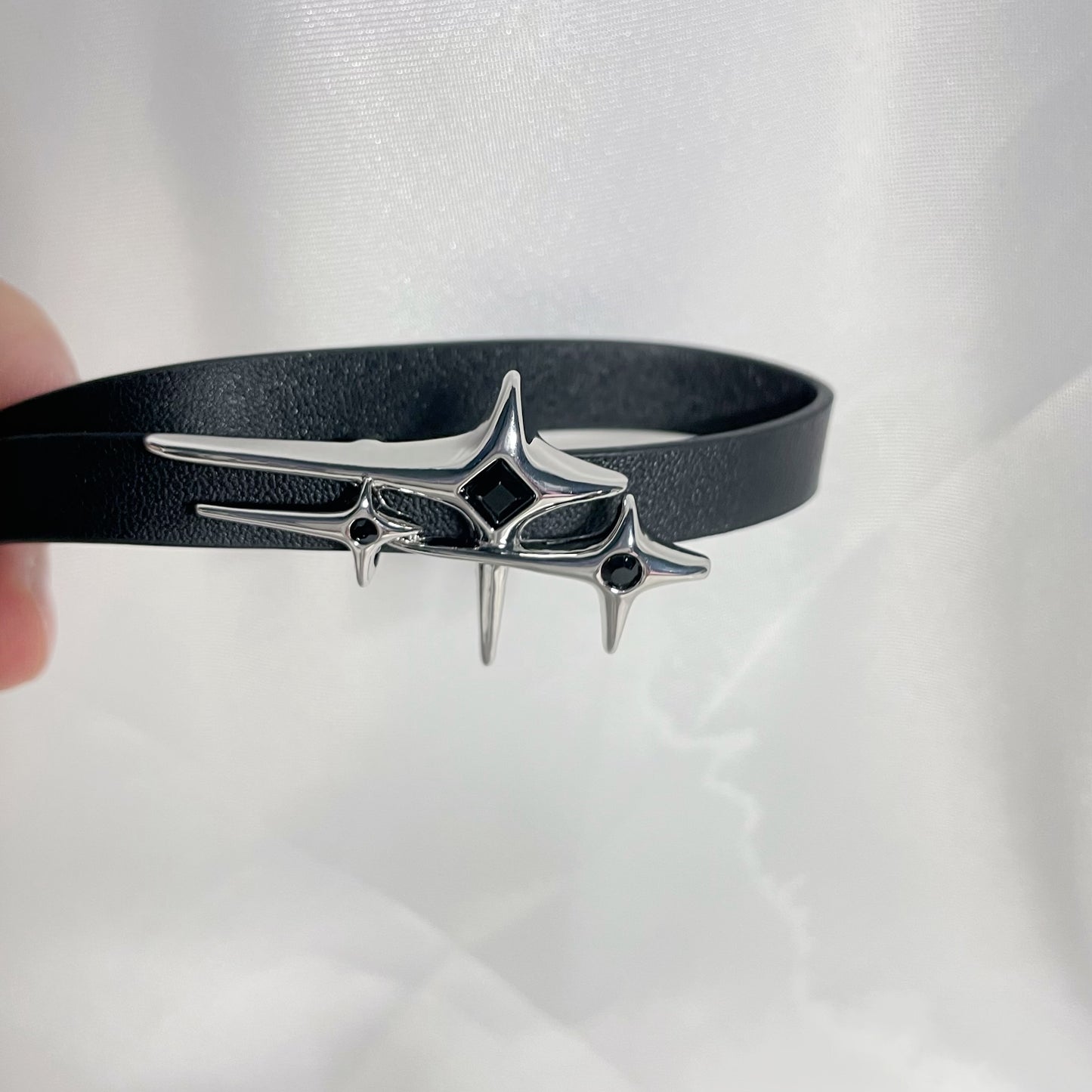 Star Zircon Leather Choker