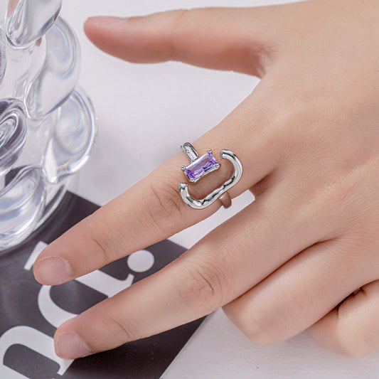 Colorful Diamond Open Ring