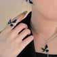 Metal Liquid Black Butterfly Necklace