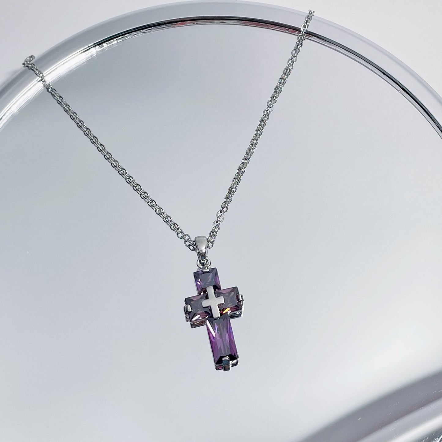 Zircon Cross Necklace