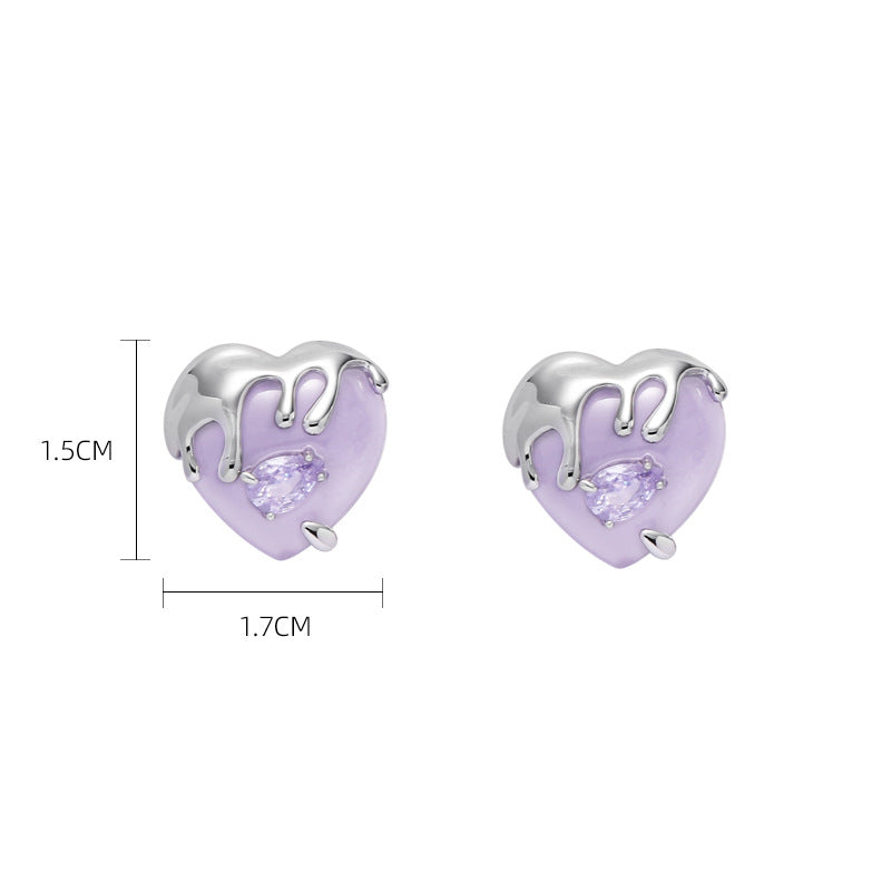 Purple Love Zircon Earrings