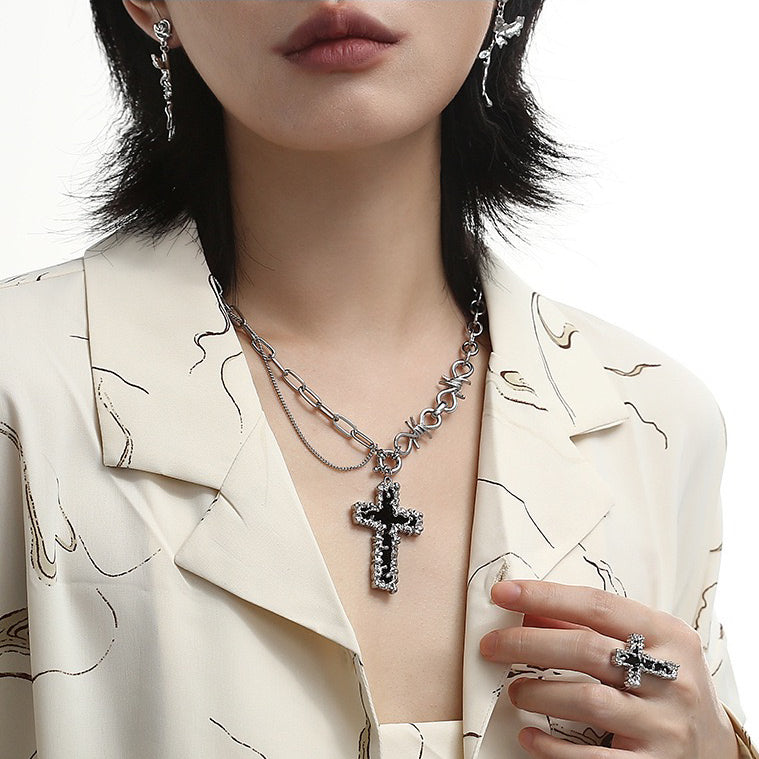 Cross Necklace, Thorns Clavicle Chain