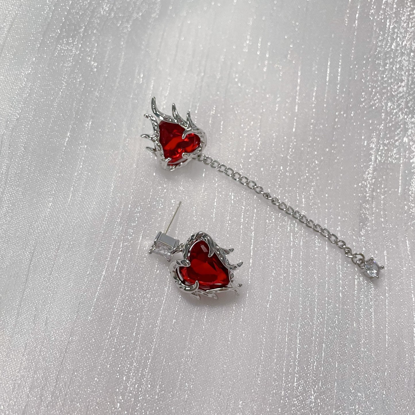 Ruby Leather Choker，Ruby Zircon Set