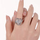 Blue Ice Rock Heart Cutout Ring，Blue Ice Rock Heart Cutout Set
